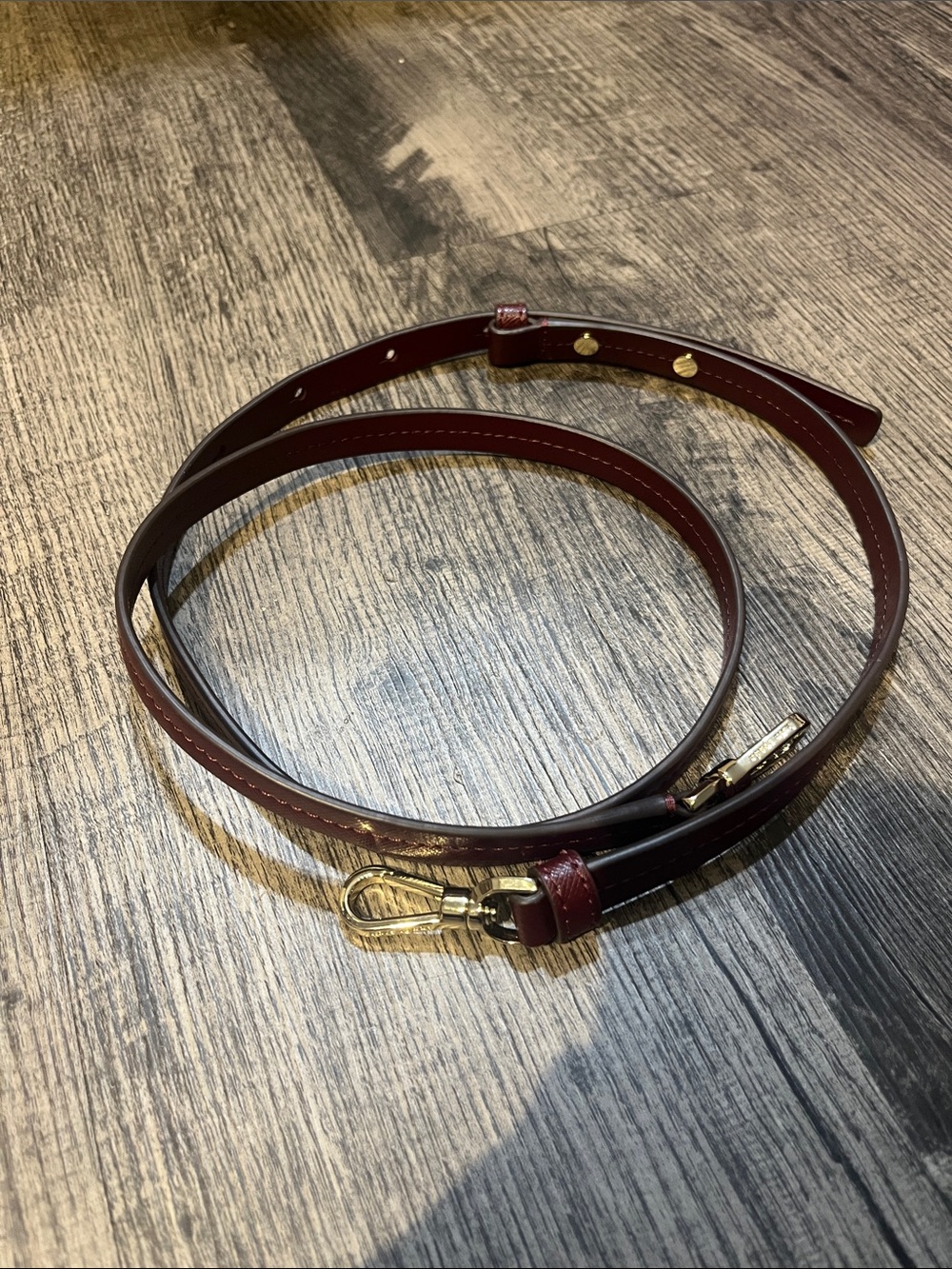 Kate Spade Crossbody Strap in Burgundy with Gold Hardware
